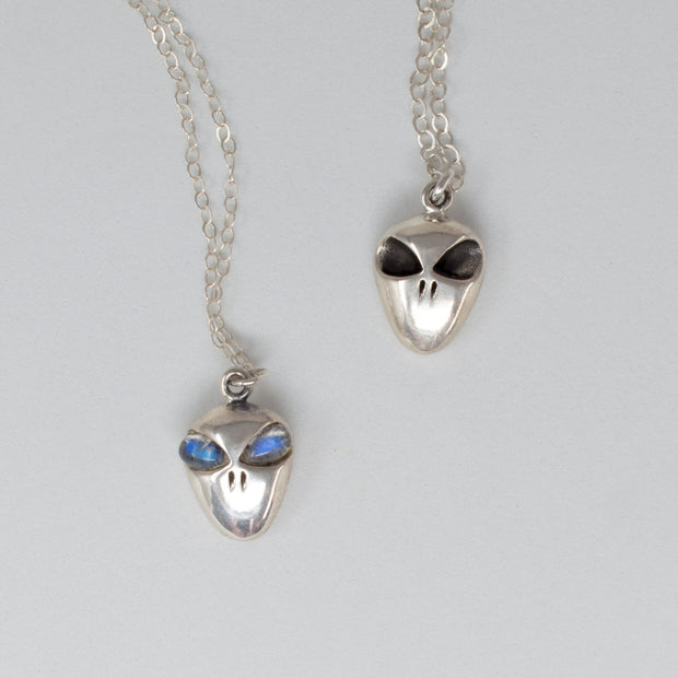 Little Alien Necklace with Moonstone Eyes