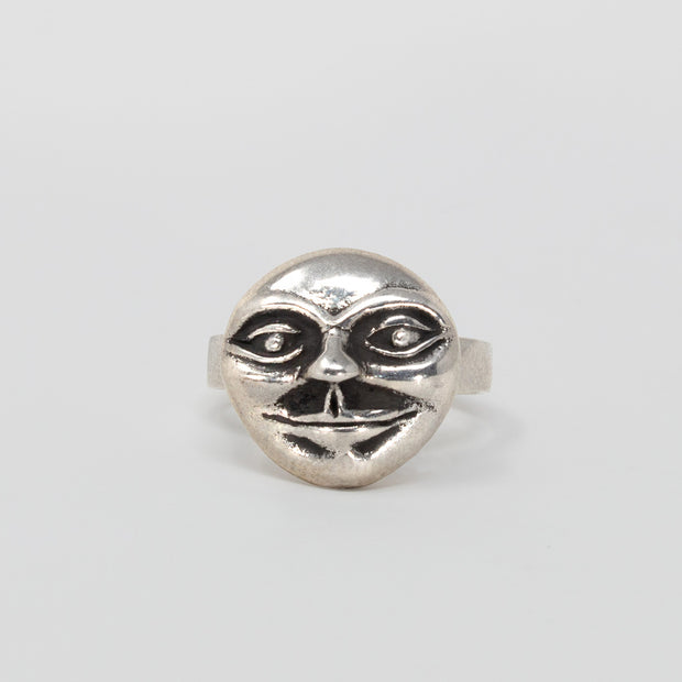 Sterling silver moon man ring jewelry