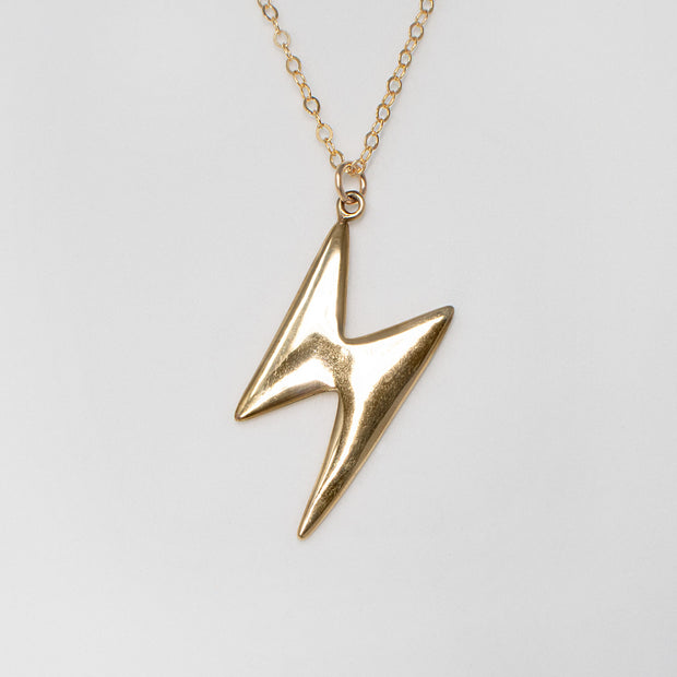 14k gold ziggy stardust lightning bolt necklace