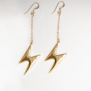14k gold plated ziggy stardust lightning bolt earrings