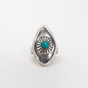 Sterling silver all seeing eye ring jewelry with turquoise stone